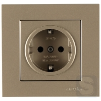 Розетка із заземленням 16A/220V Arvia Electric KAREN Титан (20 05 2000 217)